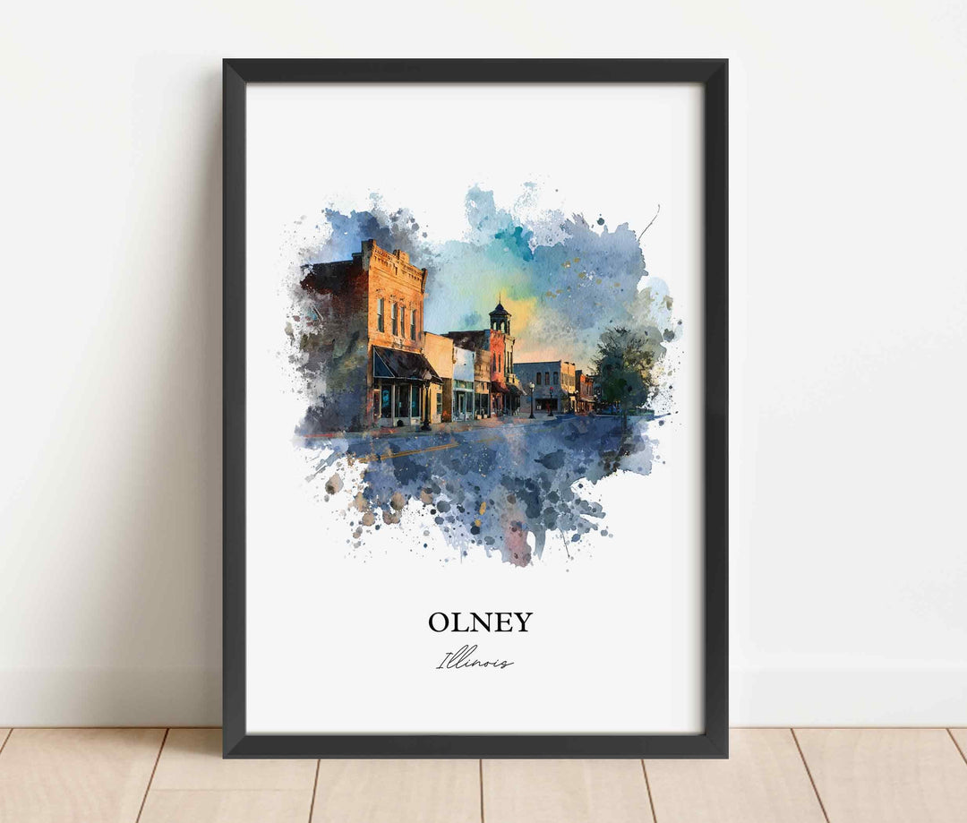 Olney, Illinois – Watercolor Art Print