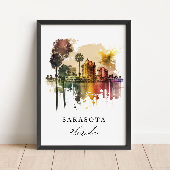 Sarasota Florida wall art - Florida, Sarasota poster, Sarasota Wedding gift, Sarasota FL Birthday present, Custom Text, Personalised Gift