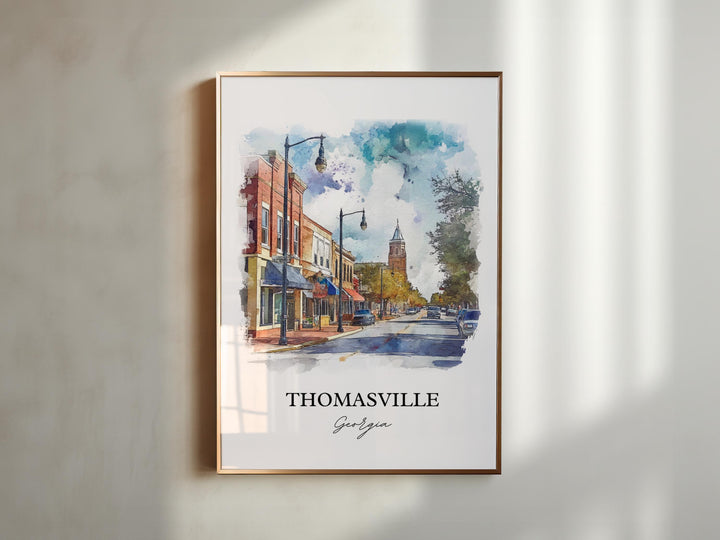 Thomasville GA Wall Art, Thomas County GA Print, Georgia Watercolor Art, Thomasville Gift, Travel Print, Travel Poster, Housewarming Gift