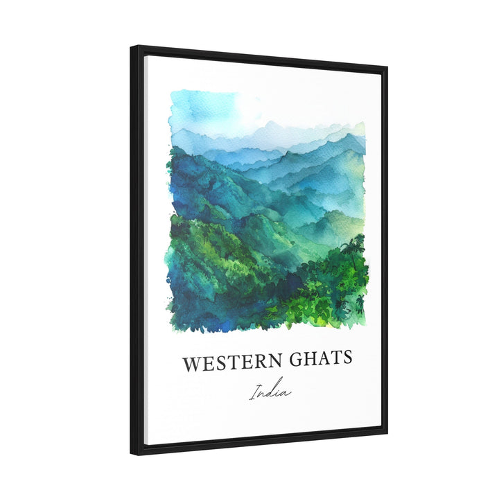 Western Ghats Wall Art, Sahyadri Mountains Print, Gujarat Watercolor, Kerala India Gift,