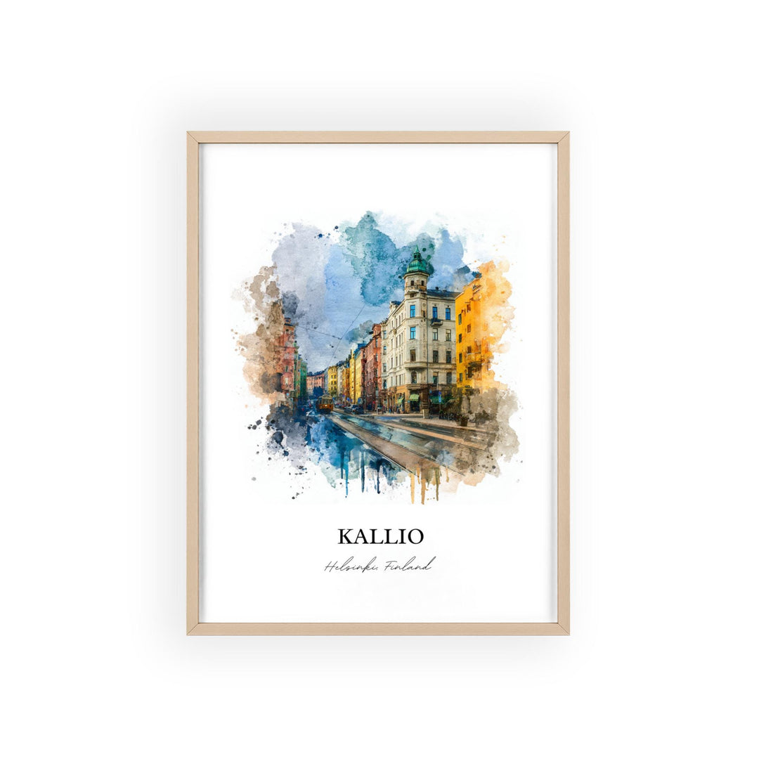 Kallio, Finland – Watercolor Art Print