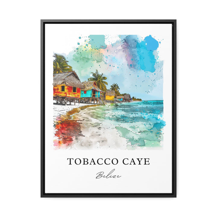 Tobacco Caye Wall Art, Tobacco Caye Print, Tobacco Caye Watercolor, Tobacco Caye Belize Gift,