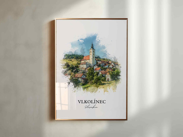 Vlkolinec, Slovakia – Watercolor Art Print