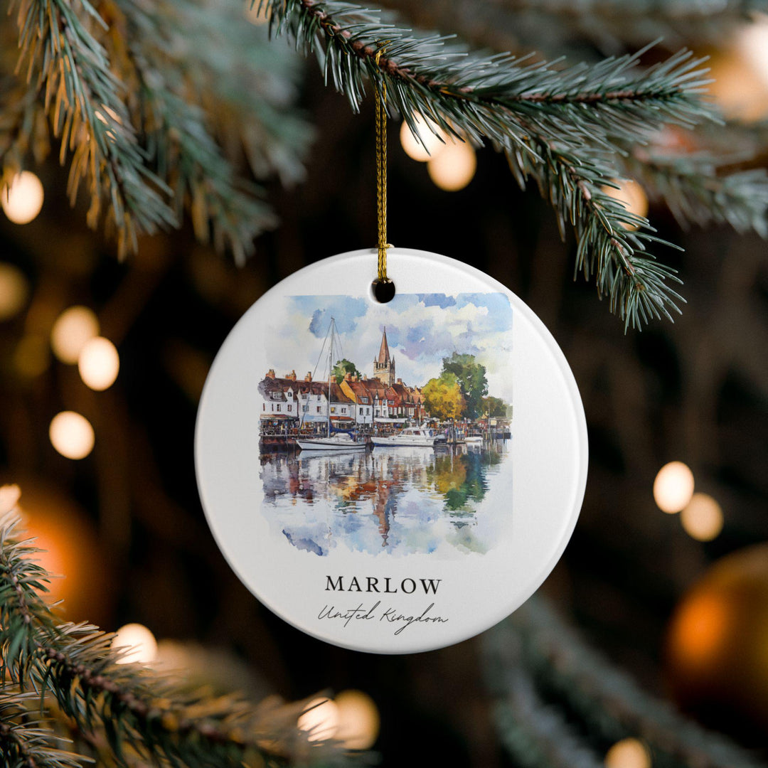 Marlow England Ornament: Unique Marlow Souvenir, UK Xmas Decor, and Authentic Marlow England Gift