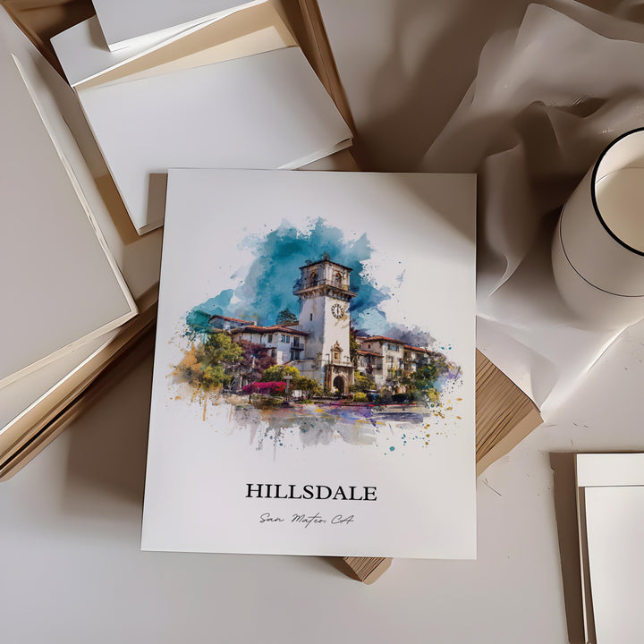 San Mateo, California – Watercolor Art Print