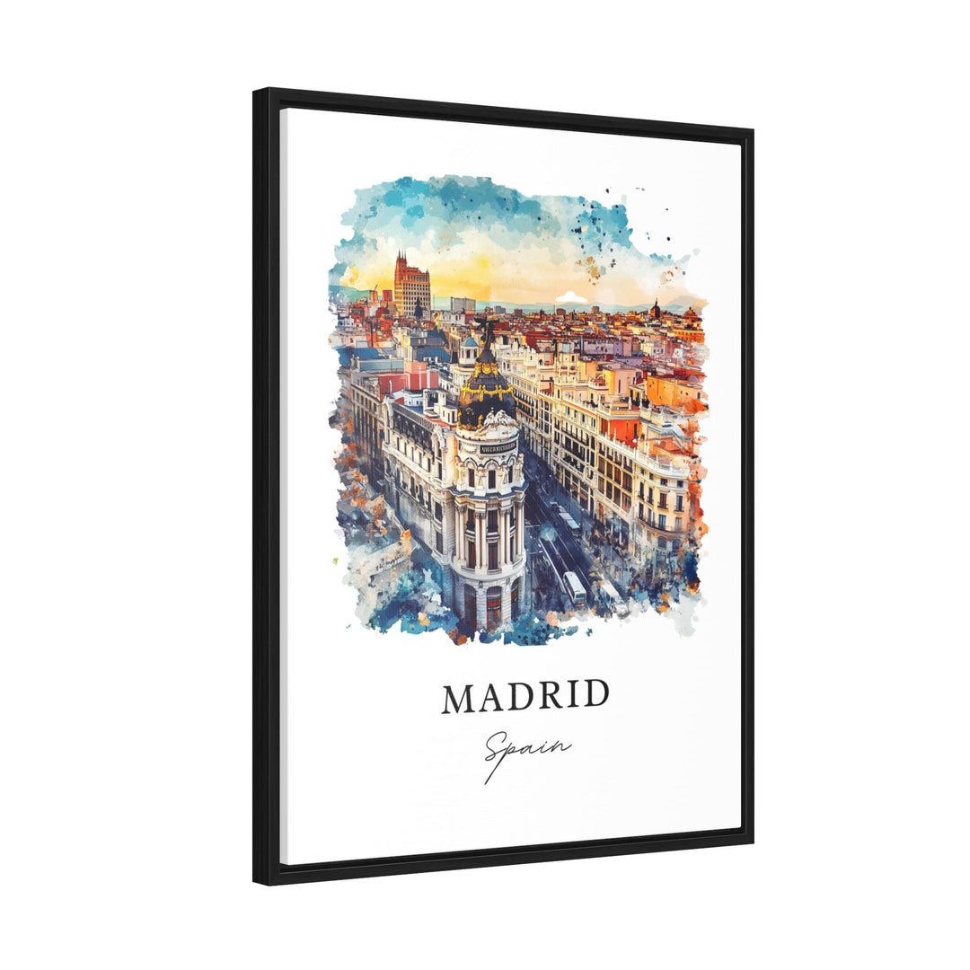 Madrid Spain Wall Art, Madrid Print, Madrid Watercolor Art, Madrid Skyline Gift, Puerta del Sol Travel Poster, Housewarming Gift