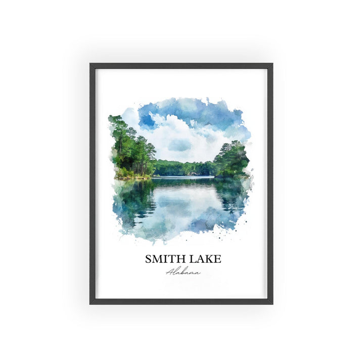 Smith Lake AL Wall Art, Haleyville Print, Alabama Watercolor Art, Smith Lake Alabama Gift, Travel Print, Travel Poster, Housewarming Gift
