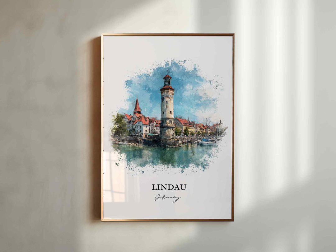 Lindau, Germany – Watercolor Art Print