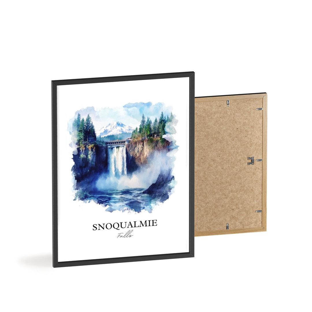 Snoqualmie Falls Wall Art, Fall City Print, Washington St Watercolor, Snoqualmie Falls Gift, Travel Print, Travel Poster, Housewarming Gift