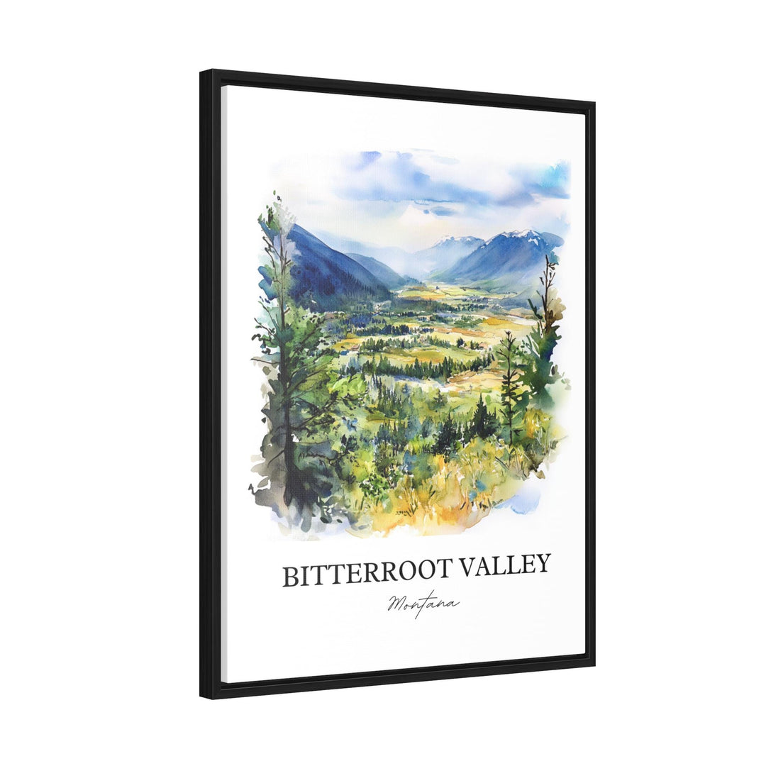 Bitterroot Valley Wall Art, Darby MT Print, Montana Watercolor Art, Bitterroot Valley Gift, Travel Print, Travel Poster, Housewarming Gift