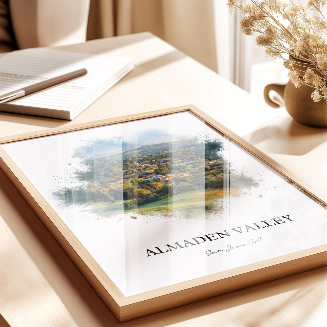 Almaden Valley, CA – Watercolor Art Print