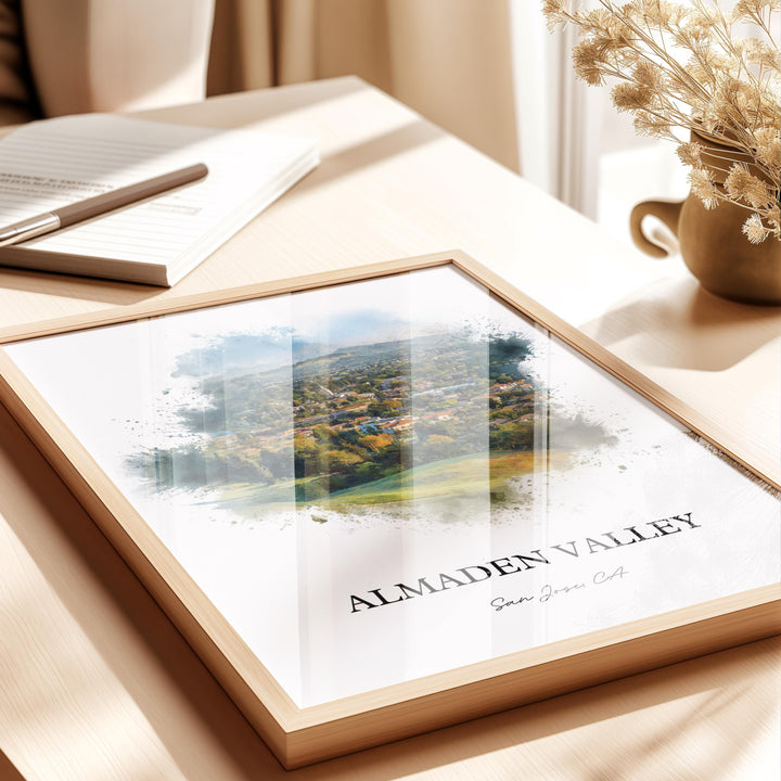Almaden Valley, CA – Watercolor Art Print