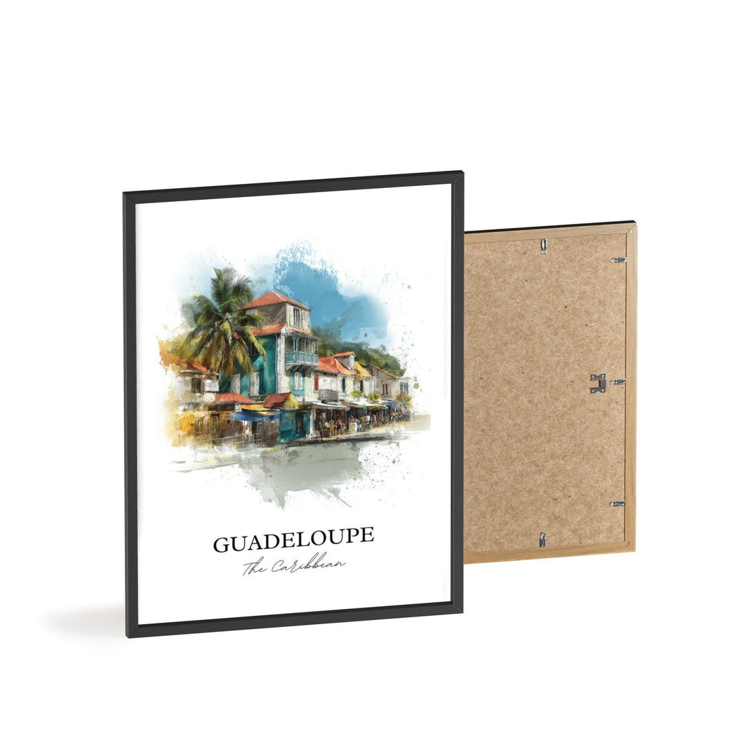 Guadeloupe Wall Art, Guadeloupe Print, Caribbean Watercolor Art, Guadeloupe Gift, Travel Print, Travel Poster, Housewarming Gift