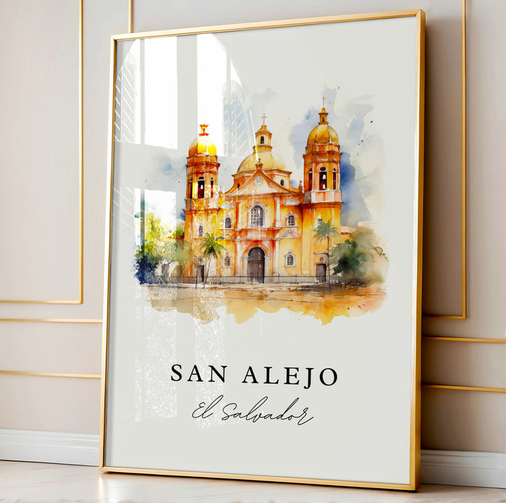 San Alejo El Salvador wall art - El Salvador, San Alejo poster print, San Alejo Wedding gift, Birthday present, Custom Text, Perfect Gift