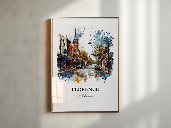 Florence, Alabama Watercolor Art Print