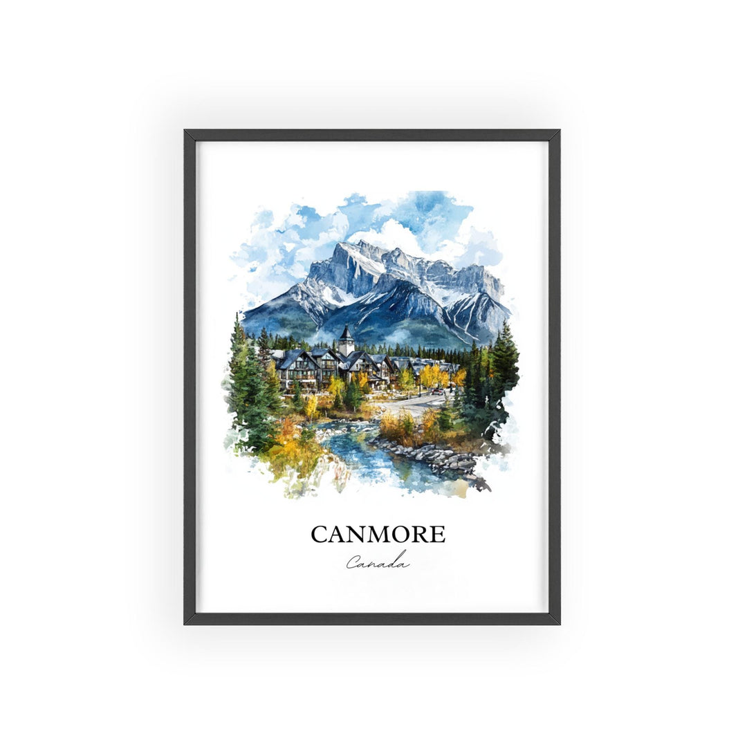 Canmore Canada Wall Art, Alberta Print, Alberta Watercolor Art, Canmore Gift, Travel Print, Travel Poster, Housewarming Gift
