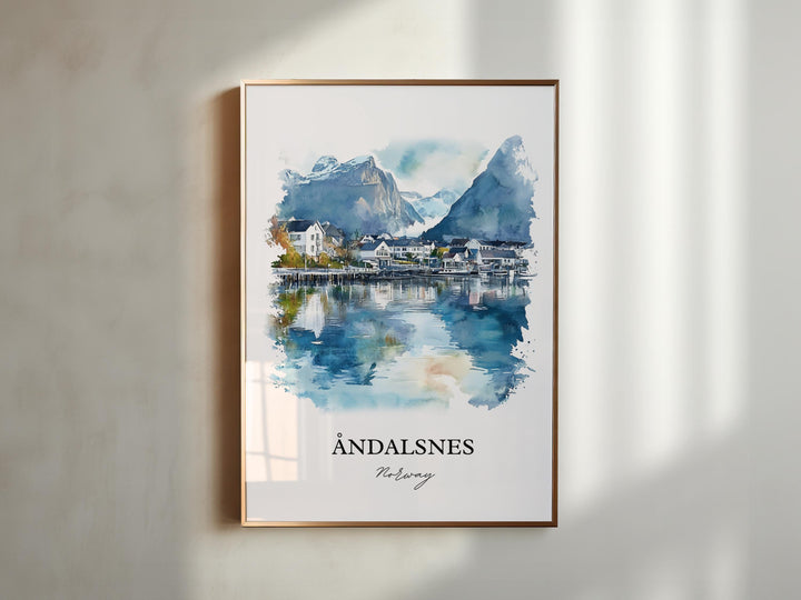 Andalsnes, Norway – Watercolor Art Print