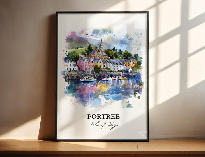 Portree, Isle of Skye, Scotland – Watercolor Art Print