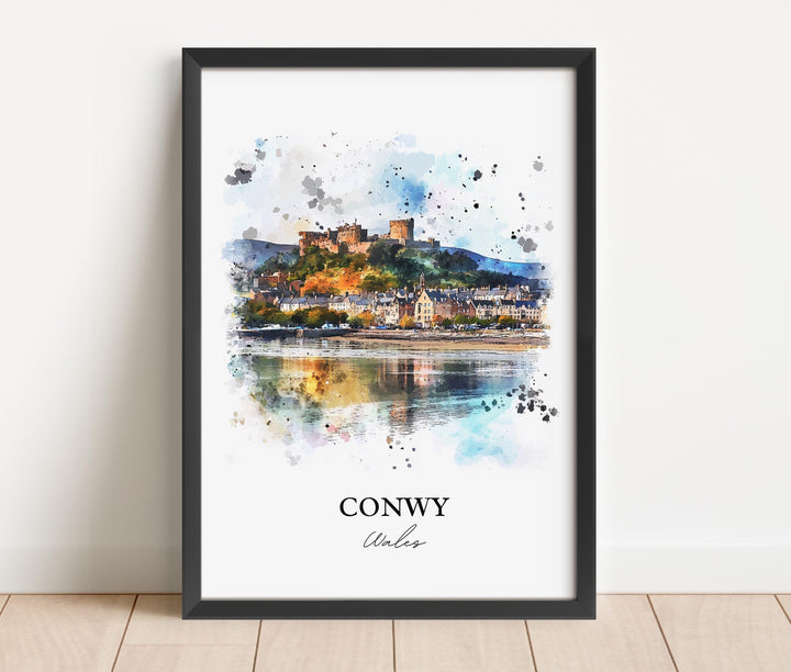 Conwy Wales Wall Art, Conwy Print, Wales Watercolor Art, Conway Wales Gift, Travel Print, Travel Poster, Housewarming Gift