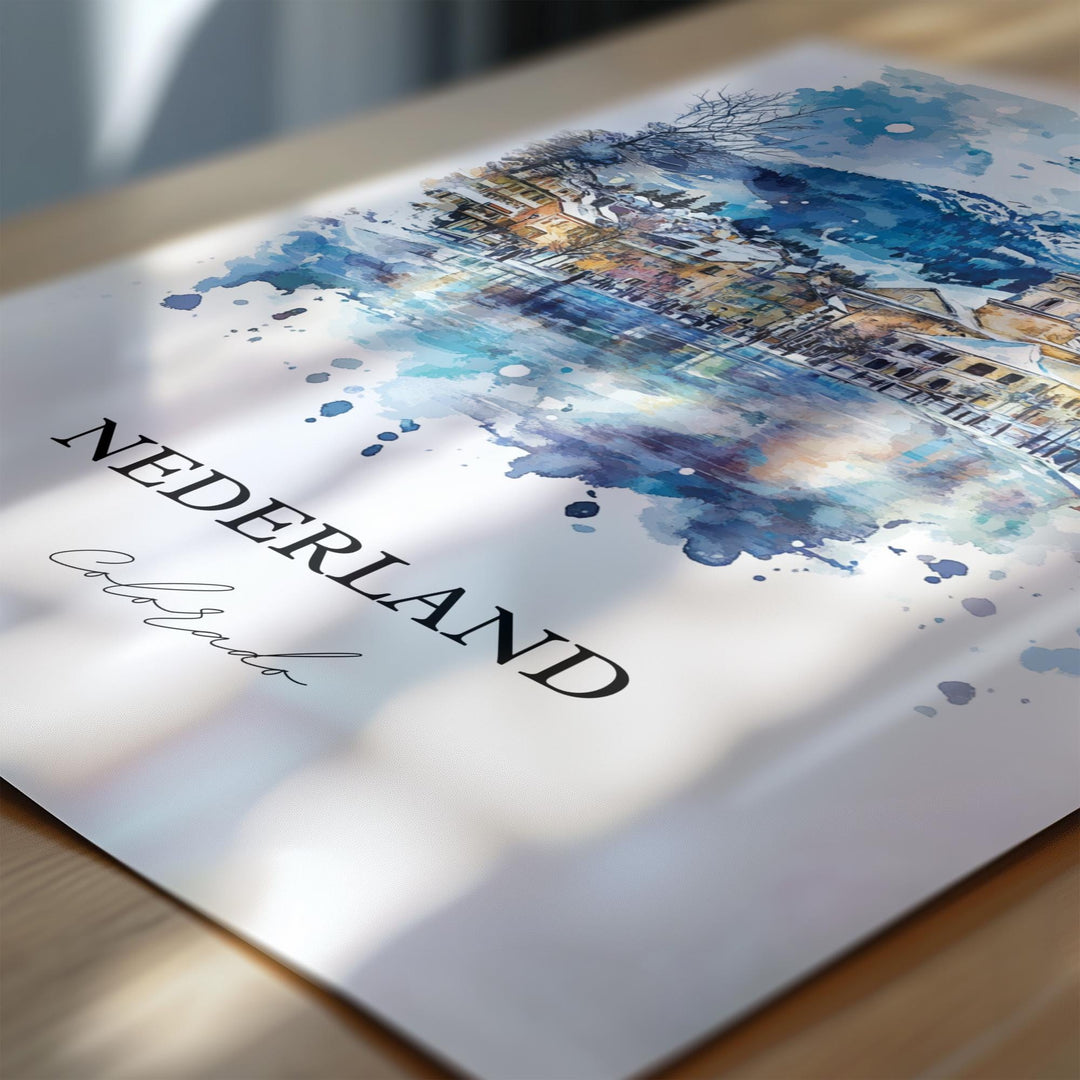 Nederland CO Wall Art, Boulder County Print, Nederland CO Watercolor Art, Barker Meadow Gift, Travel Print, Travel Poster, Housewarming Gift