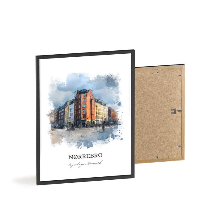 Nørrebro, Denmark – Watercolor Art Print