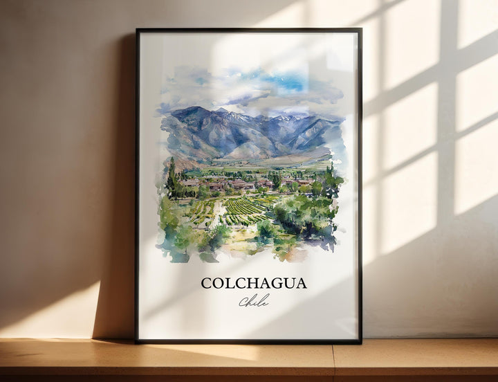Colchagua Wall Art, Colchagua Print, Chile Watercolor Art, Colchagua Chile Gift, Travel Print, Travel Poster, Housewarming Gift