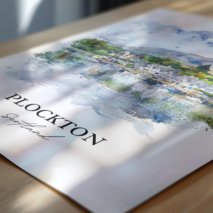 Plockton Wall Art, Plockton Scotland Print, Scotland Watercolor Art, Plockton Gift, Travel Print, Travel Poster, Housewarming Gift