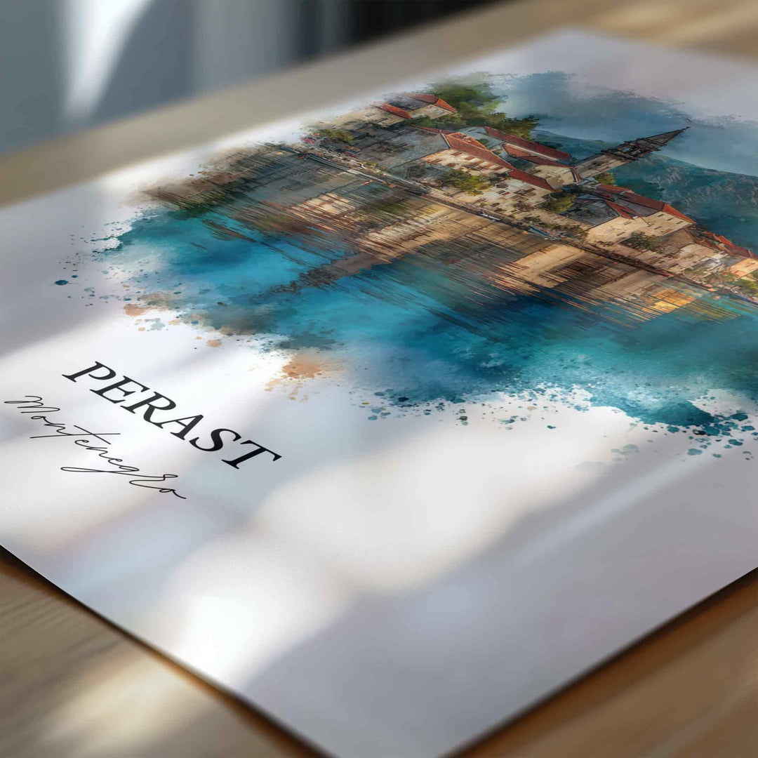 Perast, Montenegro – Watercolor Art Print