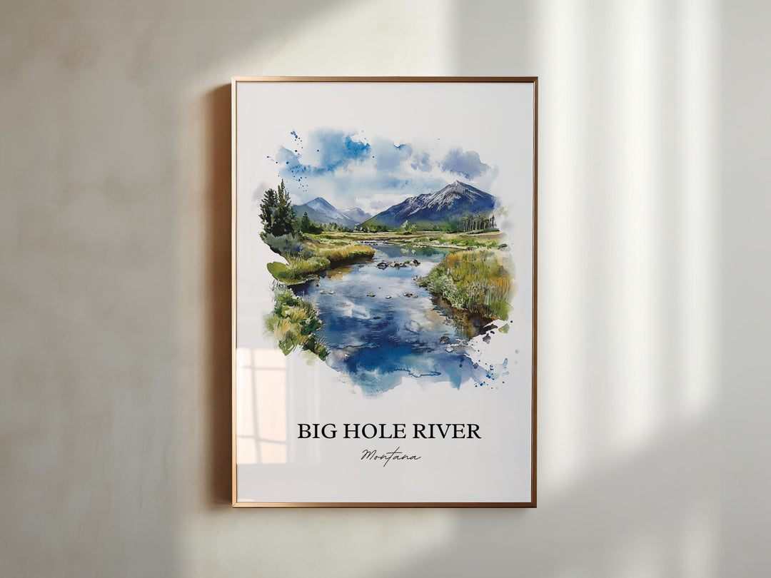 Big Hole River Wall Art, Beaverhead County Print, Montana Watercolor, Big Hole River Gift, Travel Print, Travel Poster, Housewarming Gift