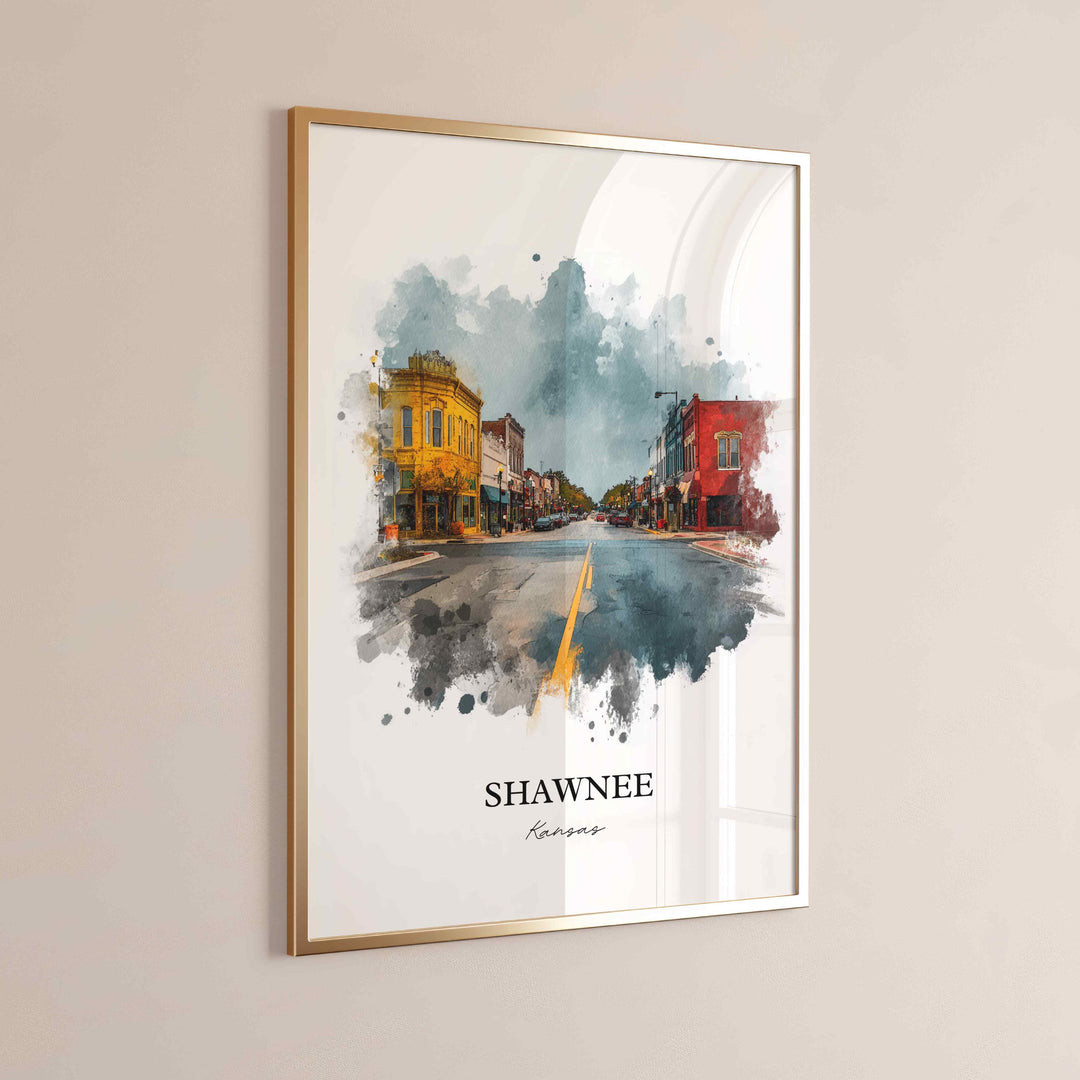 Shawnee, Kansas – Watercolor Art Print