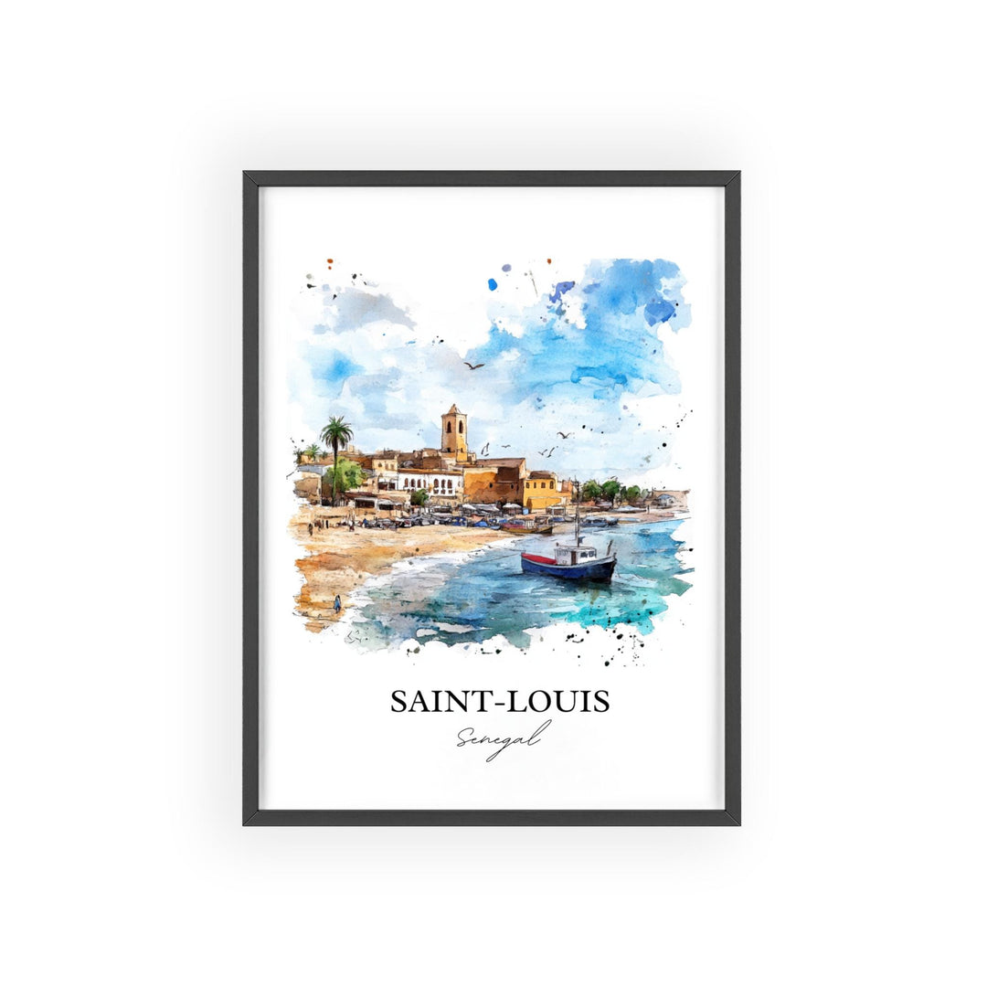 Saint-Louis Senegal Wall Art, Senegal Print, Senegal Watercolor Art, Saint Louis Africa Gift, Travel Print, Travel Poster, Housewarming Gift