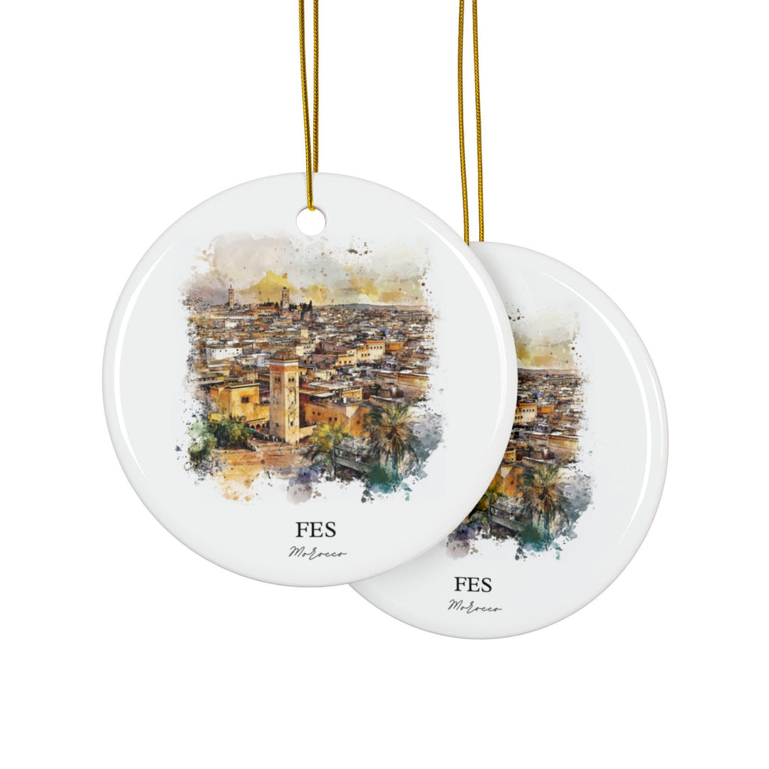 Fes Morocco Ornament: Unique Fes Souvenir, Fes Morocco Xmas Decor, and Authentic Fes Morocco Gift