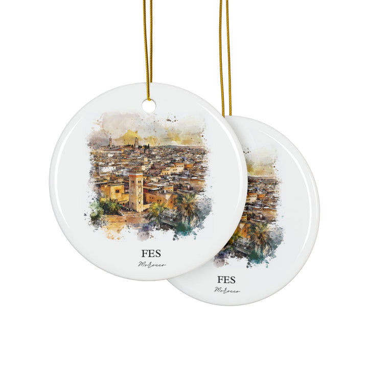 Fes Morocco Ornament: Unique Fes Souvenir, Fes Morocco Xmas Decor, and Authentic Fes Morocco Gift