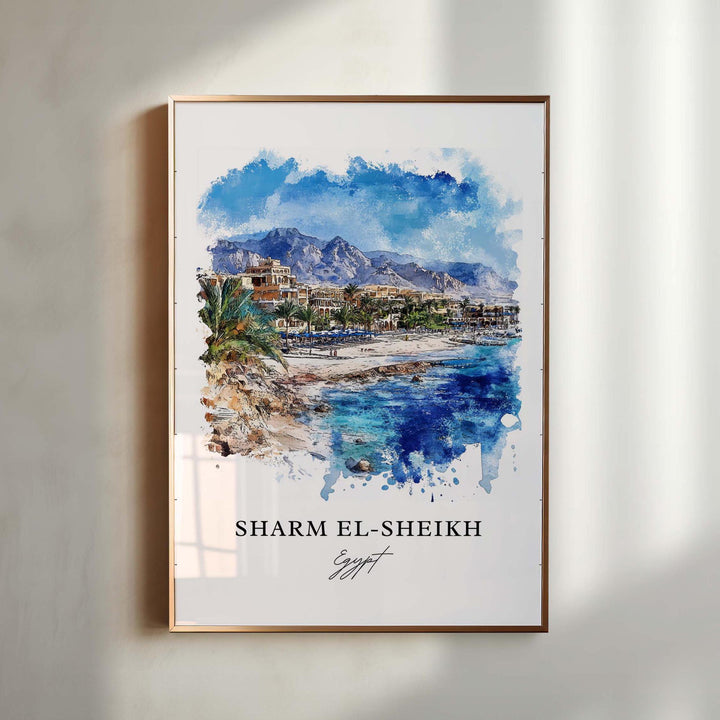 Sharm El-Sheikh Wall Art, Sharm El-Sheikh Print, Sharm El-Sheikh Watercolor Art, Sinai Gift,