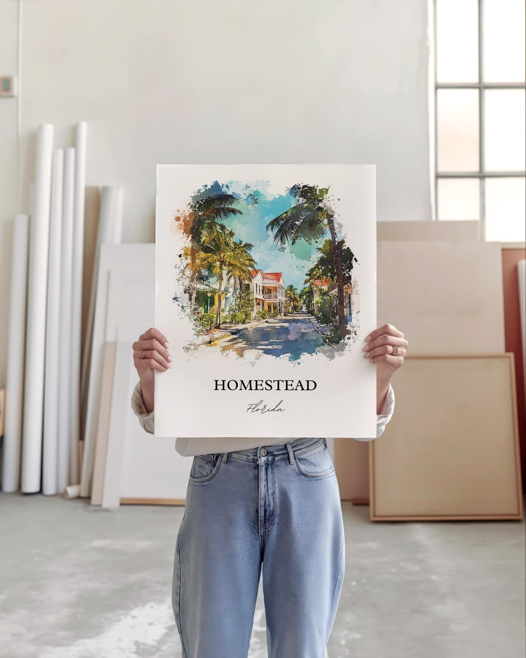 Homestead, Florida, USA – Watercolor Art Print