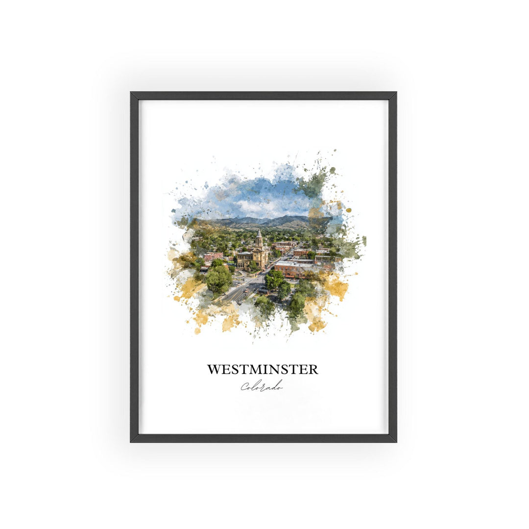 Westminster CO Wall Art, Colorado Print, Colorado Watercolor Art, Westminster CO Gift, Travel Print, Travel Poster, Housewarming Gift