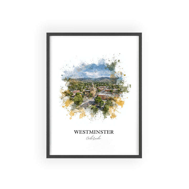 Westminster CO Wall Art, Colorado Print, Colorado Watercolor Art, Westminster CO Gift, Travel Print, Travel Poster, Housewarming Gift