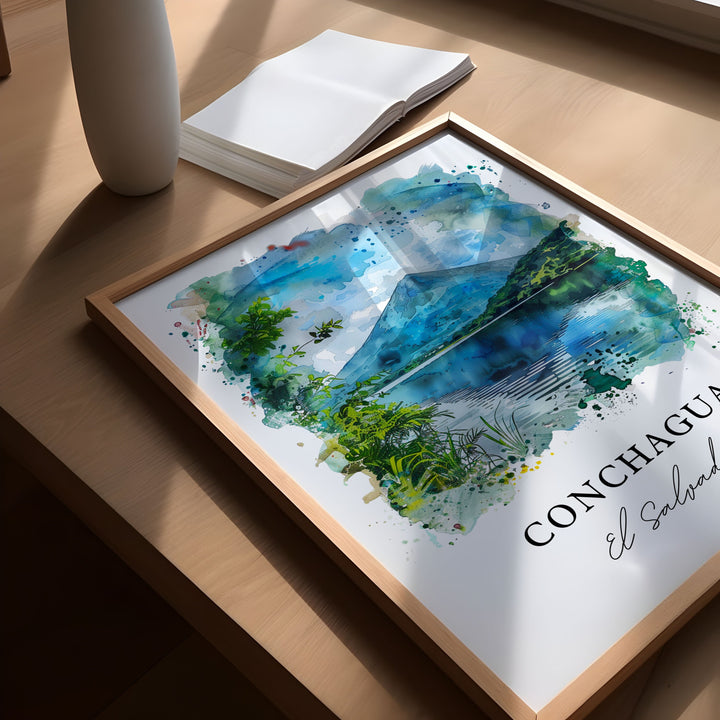 Conchagua Art, Conchagua El Salvador Print, Conchagua Volcano Watercolor, Conchagua Gift, Travel Poster, Housewarming Gift
