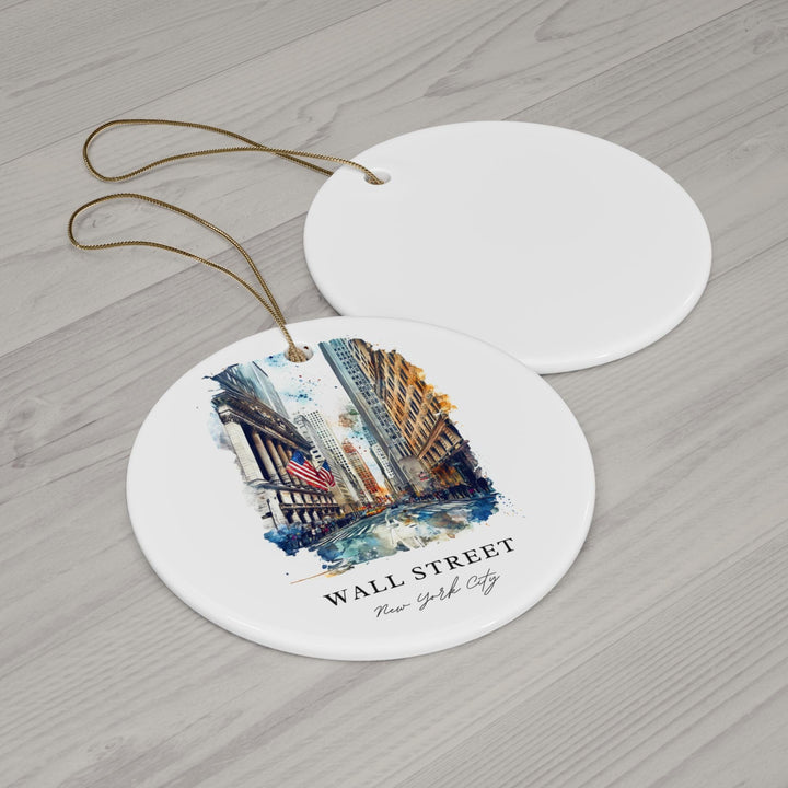 Wall Street NYC Ornament: Unique Wall Street Souvenir, Wall Street Xmas Decor, and Authentic Lower Manhattan Christmas Gift