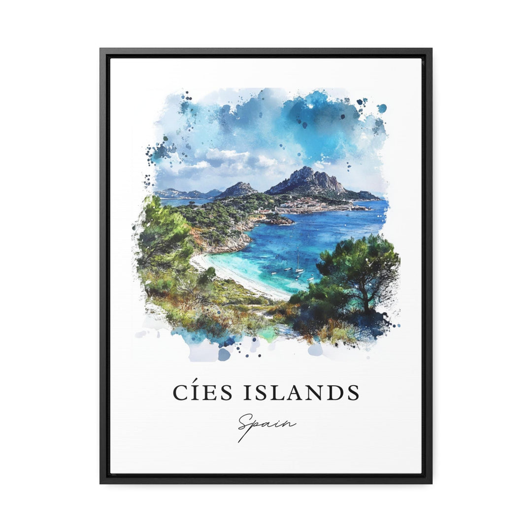 Cíes Islands Wall Art, Pontevedra Print, Galicia Spain Watercolor Art, Cíes Islands Gift,