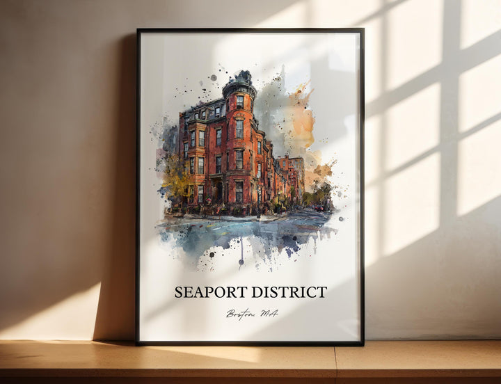 Seaport District, Boston MA – Watercolor Art Print