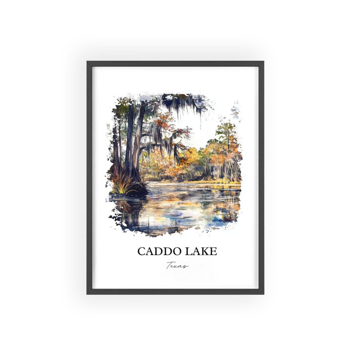 Caddo Lake Wall Art, Caddo Lake Print, Texas Watercolor Art, Caddo Lake Gift, Travel Print, Travel Poster, Housewarming Gift