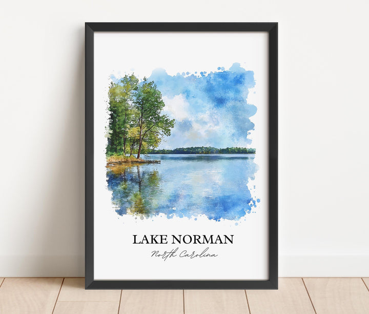 Lake Norman, NC, USA – Watercolor Art Print