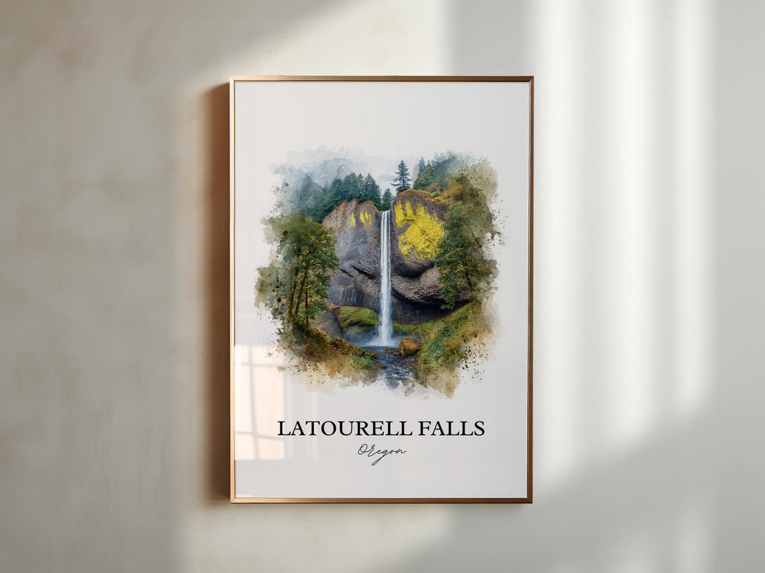 Latourell Falls Wall Art, Columbia River Gorge Print, Oregon Artwork, Latourell Falls Gift, Travel Print, Travel Poster, Housewarming Gift