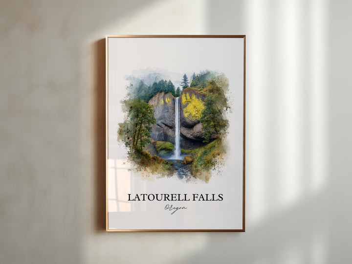Latourell Falls Wall Art, Columbia River Gorge Print, Oregon Artwork, Latourell Falls Gift, Travel Print, Travel Poster, Housewarming Gift