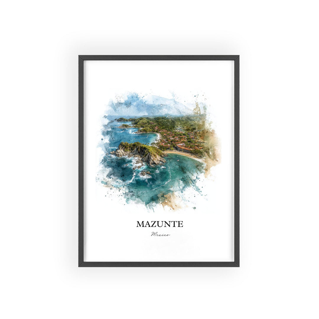 Mazunte, Mexico – Watercolor Art Print Mermejita