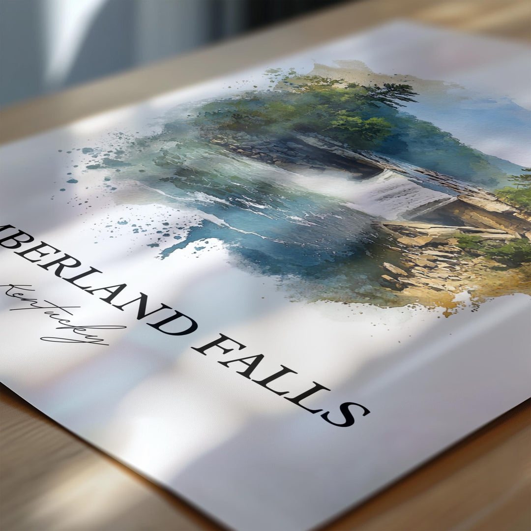 Cumberland Falls Wall Art, Little Niagara Print, Kentucky Watercolor, Cumberland Falls Gift, Travel Print, Travel Poster, Housewarming Gift
