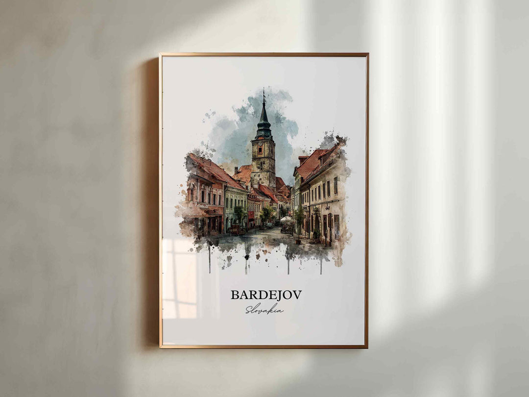 Bardejov, Slovakia – Watercolor Art Print