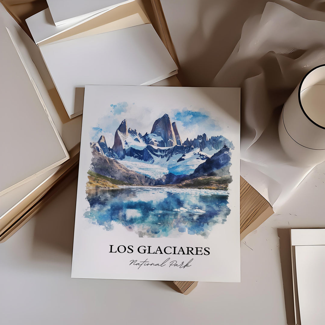 Los Glaciares National Park Art, Austral Andes Print, Argentina Artwork, Los Glaciares Park, Travel Print, Travel Poster, Housewarming Gift