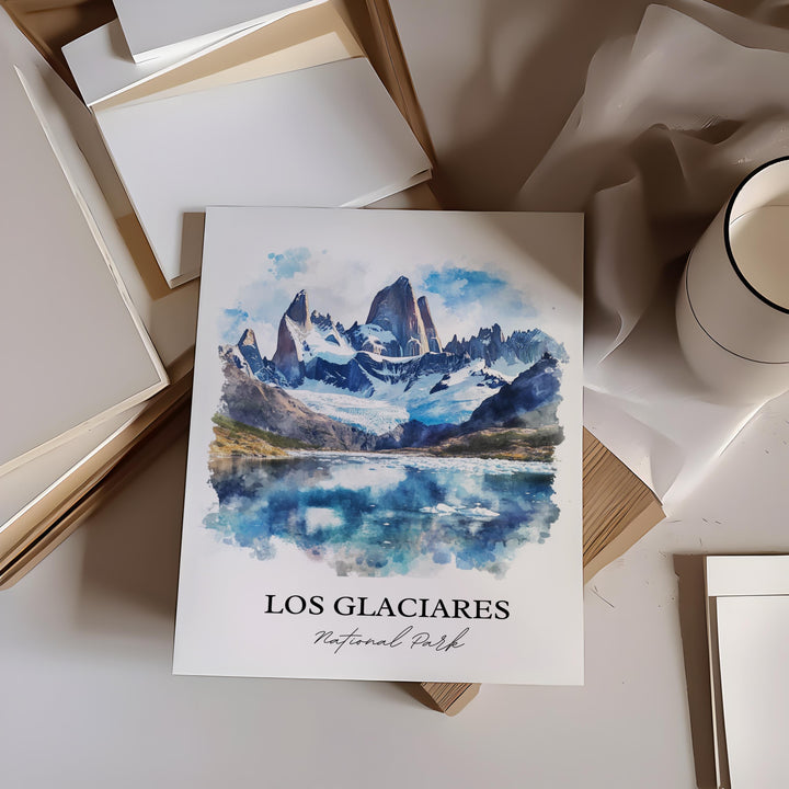 Los Glaciares National Park Art, Austral Andes Print, Argentina Artwork, Los Glaciares Park, Travel Print, Travel Poster, Housewarming Gift